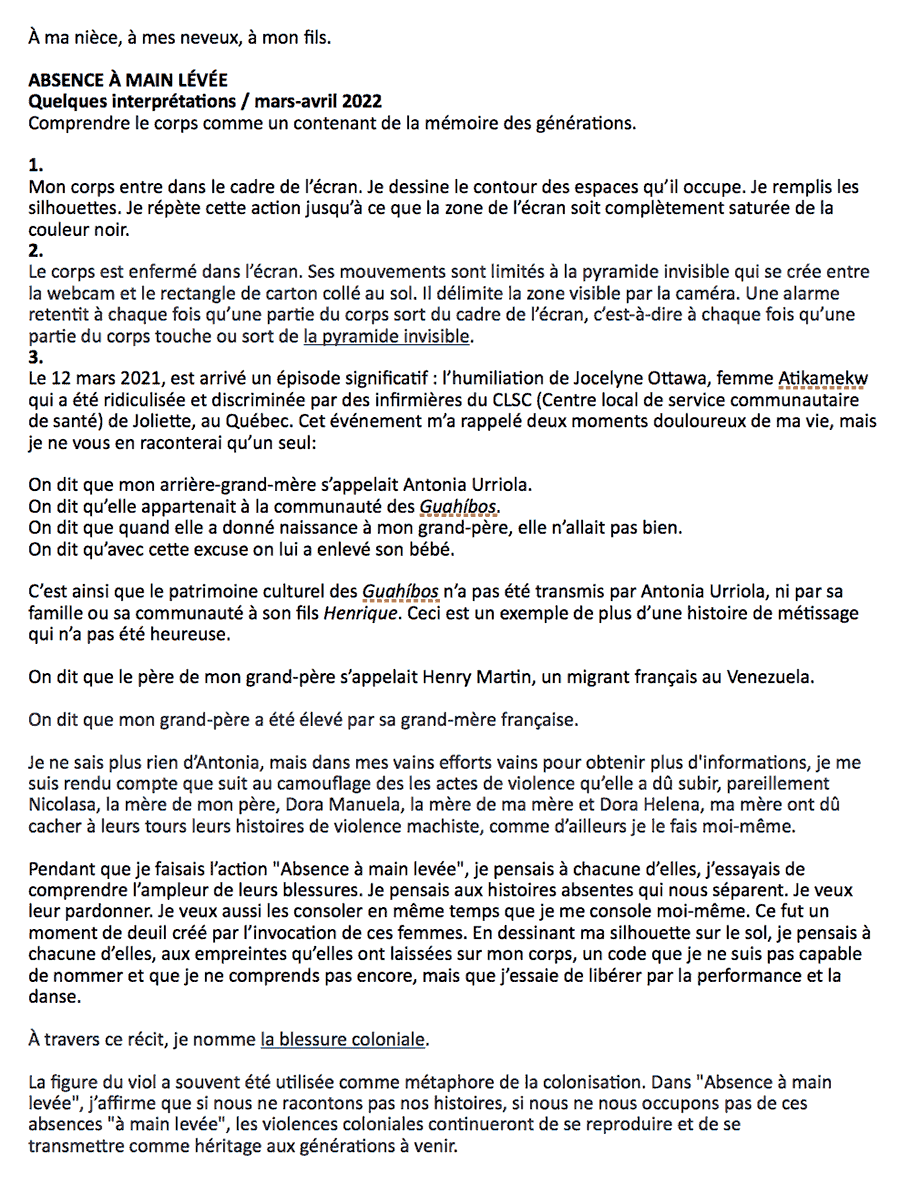 texte sur la performance 2022